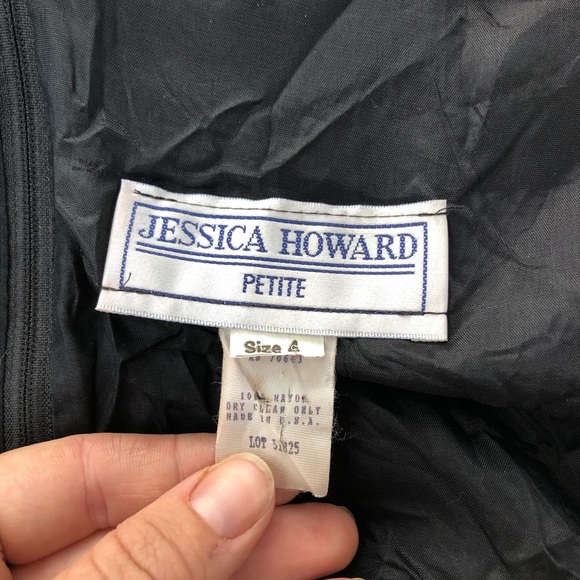 JESSICA HOWARD • Vintage Black Dress Neon Funky Fruit and Cocktail Pattern - Picture 2 of 14